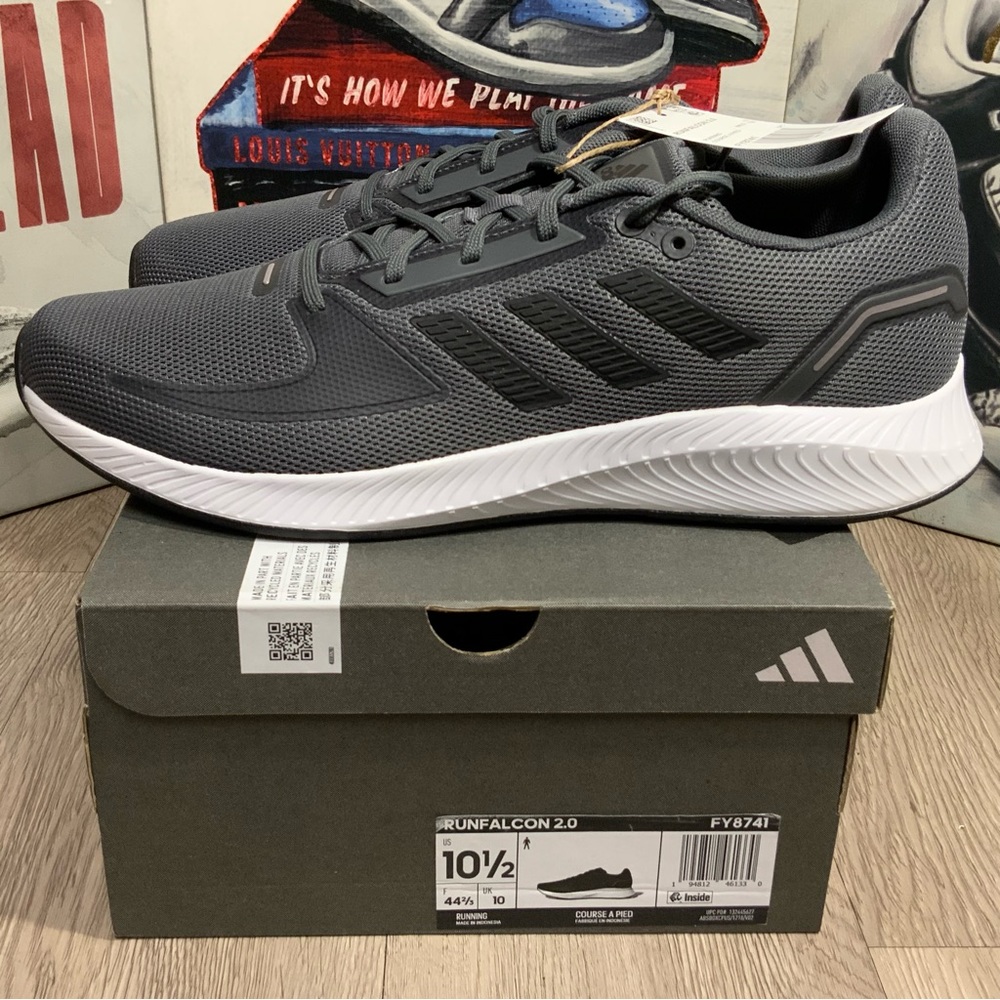 Adidas Men Run Falcon 2.0 FY8741 Gray Running Shoes Sneakers Men's Sizes 12.5 - Picture 4 of 13